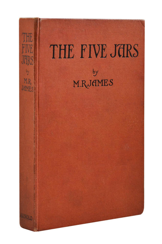 The Five Jars from M.R. James is the author's only novel, taking the form of a fairy tale in which the narrator describes five stone jars.