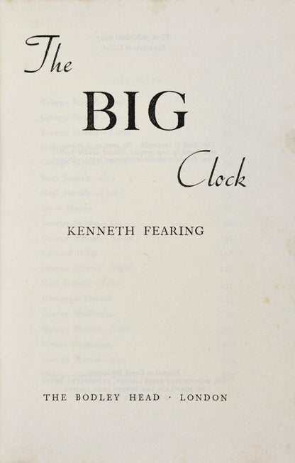 The first UK edition of US author Kenneth Fearing's most famous novel, originally appearing in abridged form in The American Magazine.