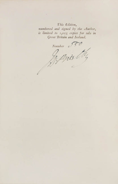 The novel most famously associated with John Boynton Priestley; here in the special deluxe issue. Signed by the author.