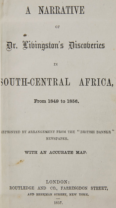A narrative of Dr. Livingston's discoveries in south-central Africa, from 1849 to 1856.