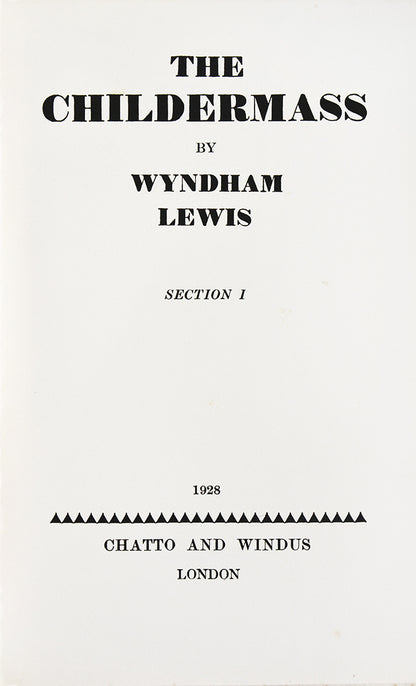 The special limited edition of the first part of Wyndham Lewis' trilogy The Human Age, published simultaneously with an ordinary edition.