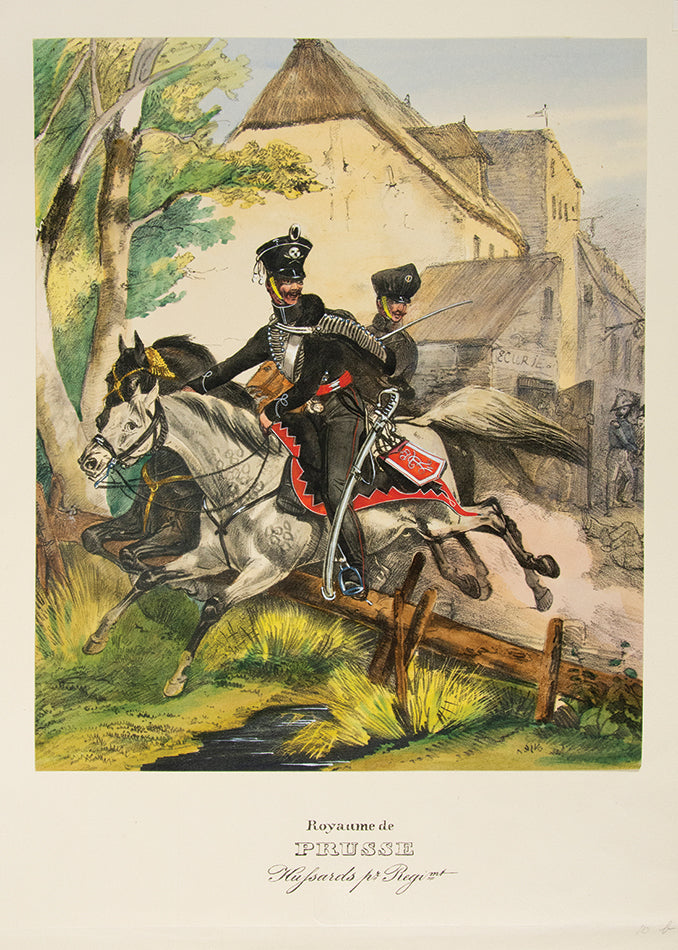 An exceptional example of a remarkable survival. A large collection of 589 plates of Eckert's European military costumes in the original wrappers.