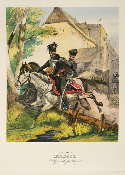 An exceptional example of a remarkable survival. A large collection of 589 plates of Eckert's European military costumes in the original wrappers.