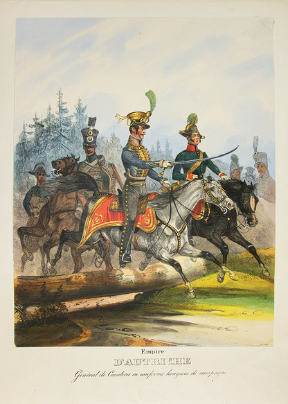 An exceptional example of a remarkable survival. A large collection of 589 plates of Eckert's European military costumes in the original wrappers.