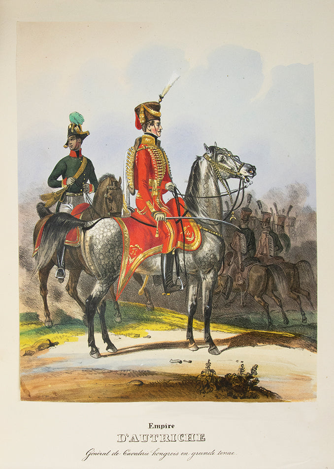 An exceptional example of a remarkable survival. A large collection of 589 plates of Eckert's European military costumes in the original wrappers.