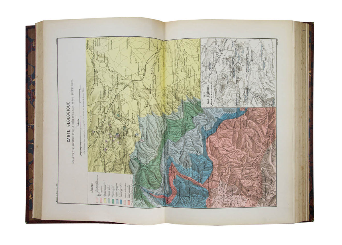 A rare and interesting work on the spa towns of the Caucasus. The plates show plans for fountains, bathing houses and pumping stations.