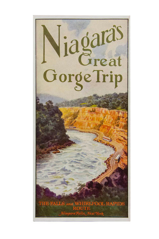 It shows the route of the Niagara Gorge Railroad Company from Queenston, Ontario to the Table Rock and Scenic Tunnel.