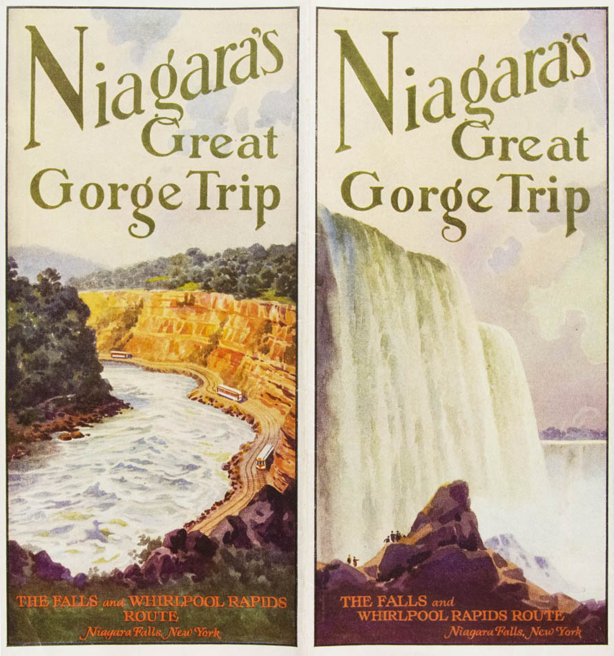 It shows the route of the Niagara Gorge Railroad Company from Queenston, Ontario to the Table Rock and Scenic Tunnel.
