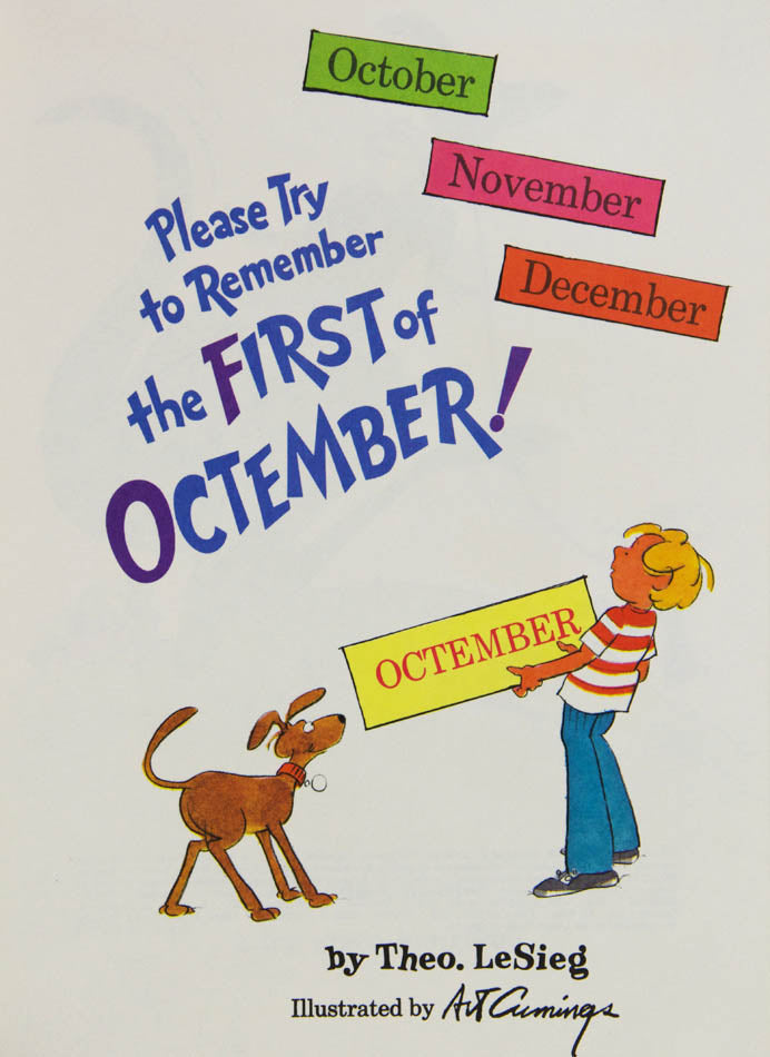 A fine example of this charmingly exaggerated 'LeSieg' Beginner Book that celebrates a particularly implausible day of wonderful wish-fulfilment. 