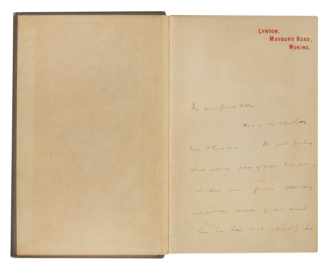 A major literary presentation copy of the author's first literary publication. Inscribed by Wells on the half title page.