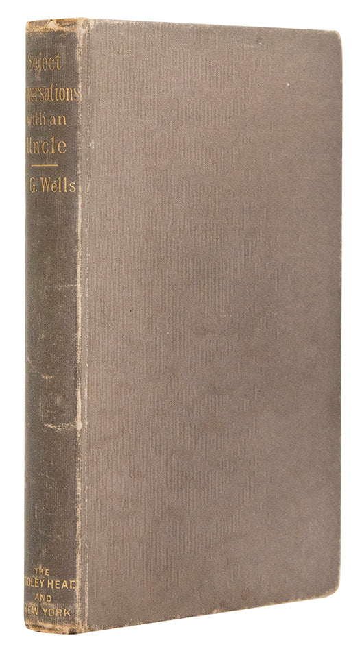 A major literary presentation copy of the author's first literary publication. Inscribed by Wells on the half title page.