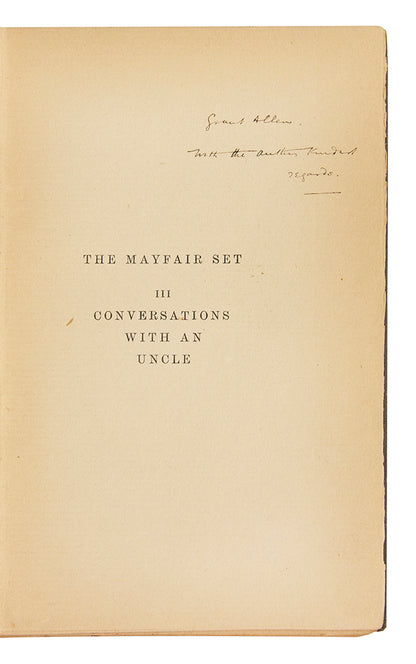 A major literary presentation copy of the author's first literary publication. Inscribed by Wells on the half title page.