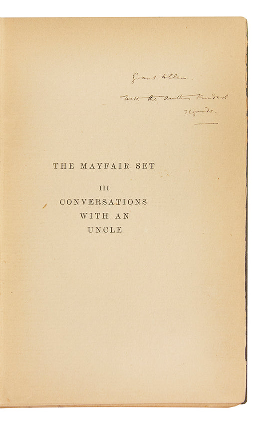 A major literary presentation copy of the author's first literary publication. Inscribed by Wells on the half title page.
