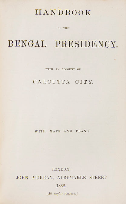 A rare handbook which also includes Burma and the North West Provinces.