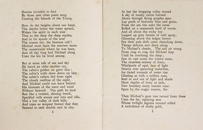 One of 25 copies of George Russell's Michael, printed in Dublin in 1919, this copy inscribed by the author on the first page.