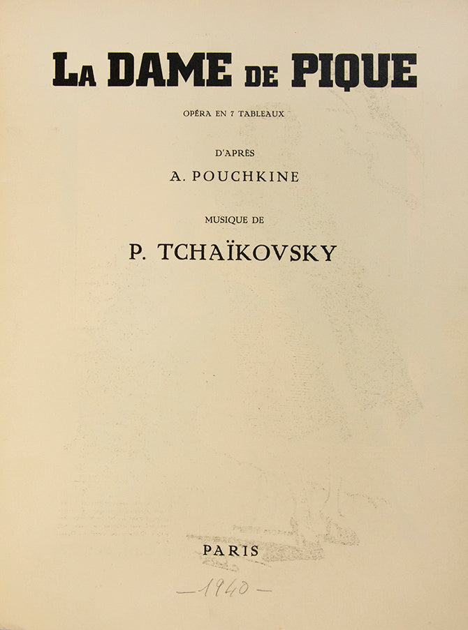 Annekov's own copy. Programme for the Russian opera in Paris.