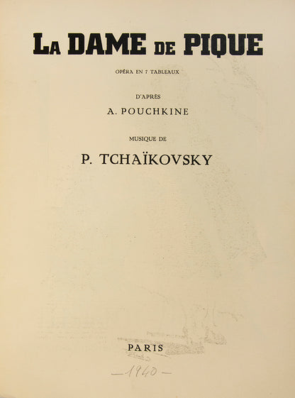 Annekov's own copy. Programme for the Russian opera in Paris.