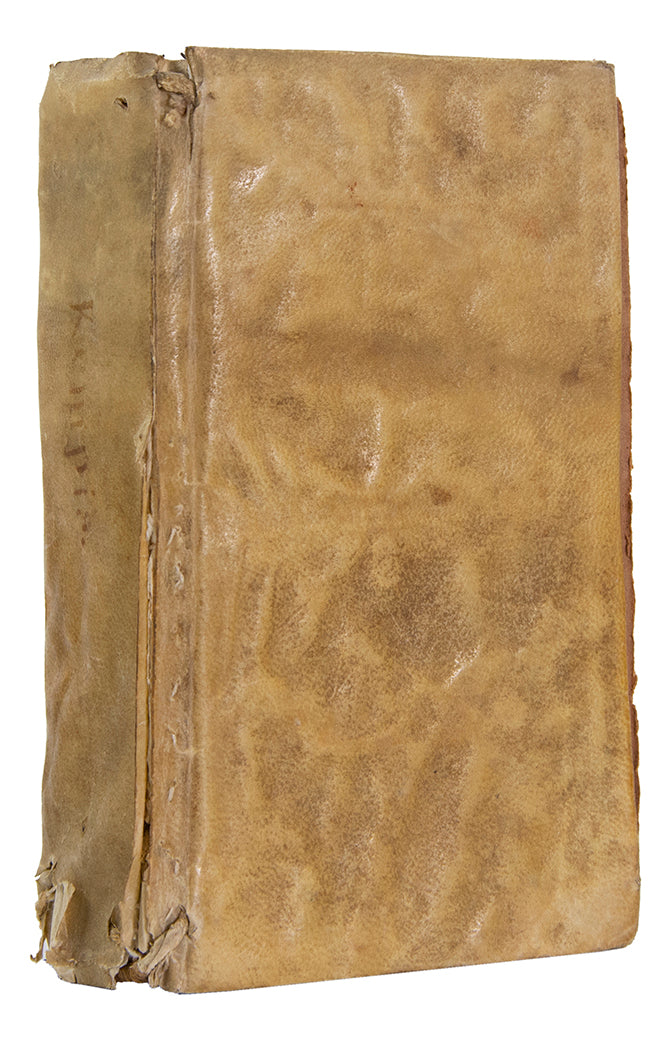A neat Spanish-language pocket edition of Thomas à Kempis' famous devotional work, embellished with four fine copper engravings.