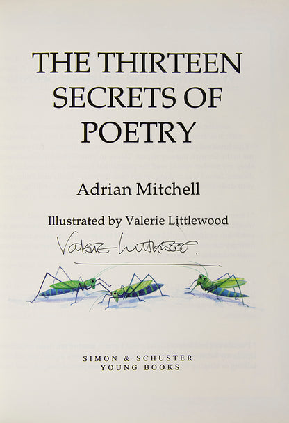 Introducing children to poetry, signed by the illustrator Valerie Littlewood to the title-page, accompanied by her original artwork for one of the poems.