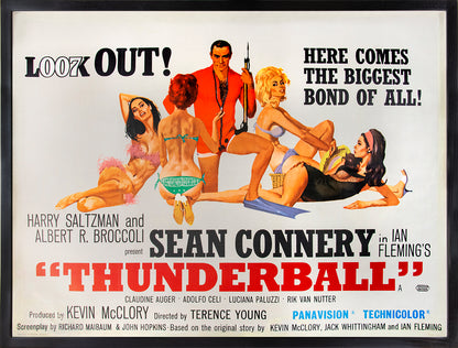 Quad poster, first issue with sea-foam green background (later printings with white background) otherwise a very good example of this iconic Bond poster.