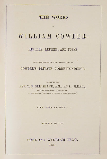 portrait frontispiece of the poet after Romney, additional pictorial title and 4 further plates after J. Gilbert,  mid-twentieth century full morocco