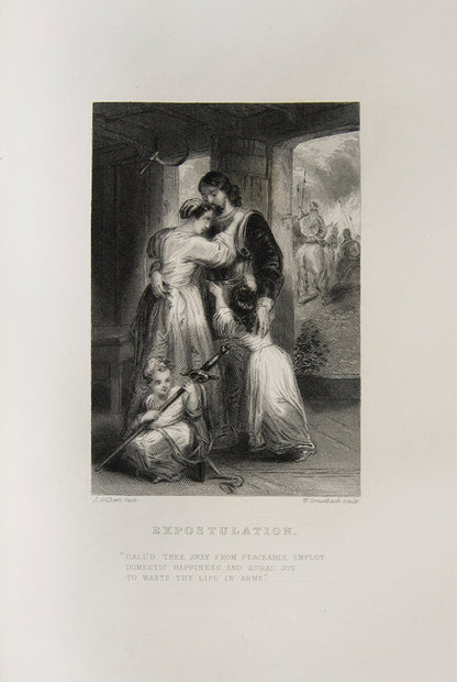 portrait frontispiece of the poet after Romney, additional pictorial title and 4 further plates after J. Gilbert,  mid-twentieth century full morocco