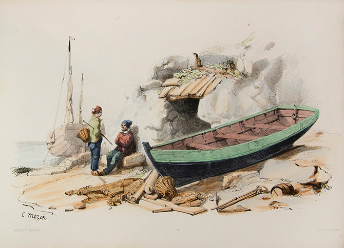 Extremely scarce set of lithographs of maritime views, no copies on WorldCat.