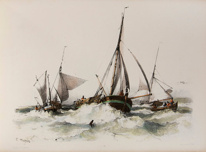 Extremely scarce set of lithographs of maritime views, no copies on WorldCat.
