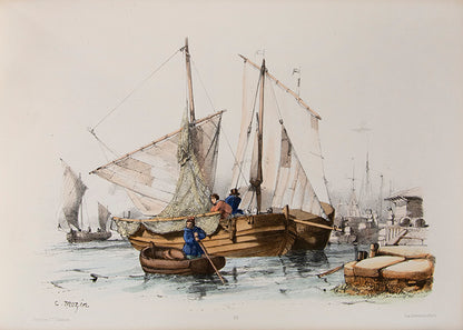 Extremely scarce set of lithographs of maritime views, no copies on WorldCat.