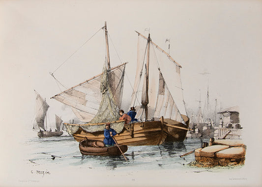 Extremely scarce set of lithographs of maritime views, no copies on WorldCat.