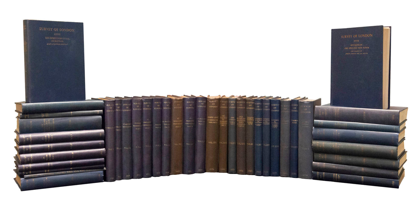 complete run up to 1977 of the monumental survey carried out by the London County council (later GLC), to record all the historic buildings