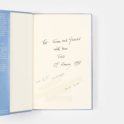 Inscribed to his brother and sister-in-law, For Joan and Gerald, with love, Ted, 29th January 1998 with a strand of Gerald and Ted's hair wi