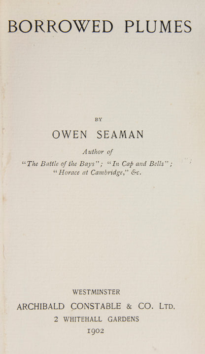 A parody of Henry James' The Sacred Fount, by the poet & Professor of English Owen Seaman.