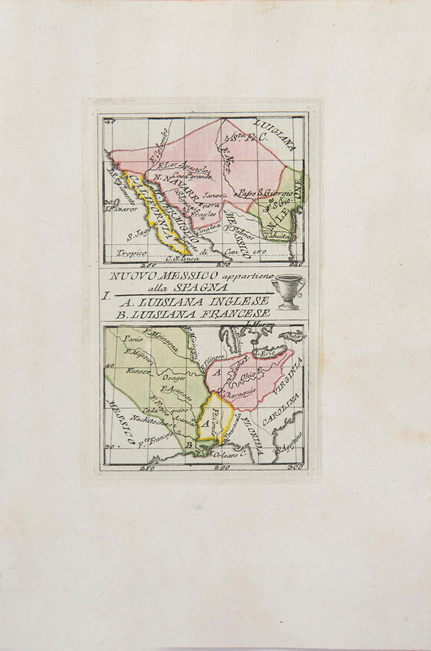 [California] I. Nuovo Messico appatiene alla Spagna. A. Luisiana Inglese. B. Luisiana Francese.