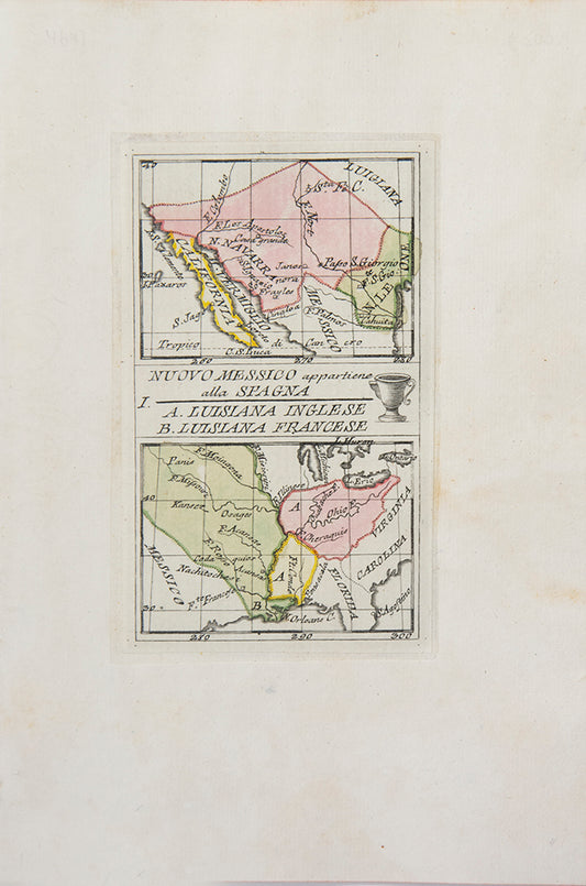 [California] I. Nuovo Messico appatiene alla Spagna. A. Luisiana Inglese. B. Luisiana Francese.
