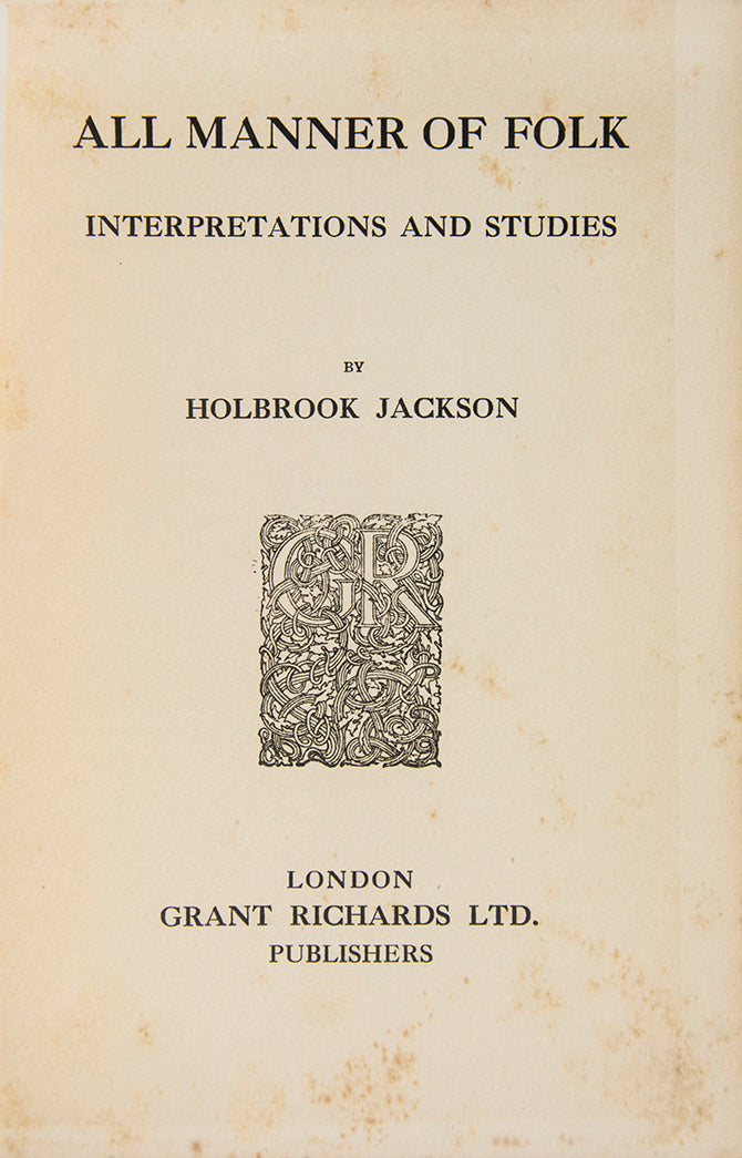 The portraits present are of Whistler (by Simpson), John M. Synge (by Yeats), Max Beerbohm (by Lovat Fraser), Walt Whitman (by Gordon Craig).