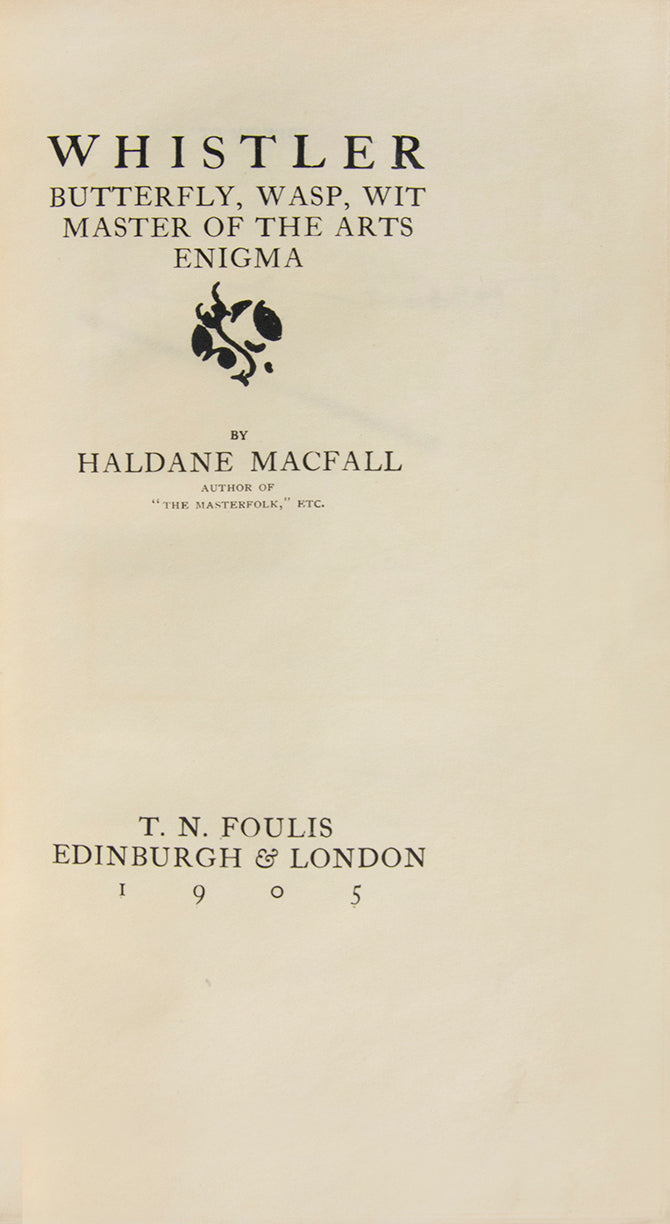 The first title in Foulis' Spirit of the Age series, a neat and attractive volume.