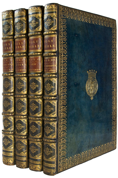 A fine copy of Thomas Baskett's 1751 edition of the Holy Bible, from the library of the second Duke of Newcastle.