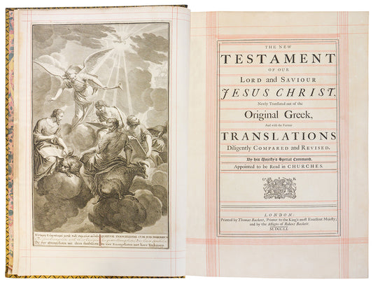 A fine copy of Thomas Baskett's 1751 edition of the Holy Bible, from the library of the second Duke of Newcastle.