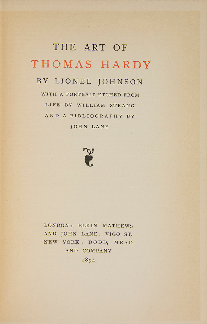 A useful volume for lovers of Hardy, combining a critical assessment of his work, a short bibliography and an additional bibliographical note.