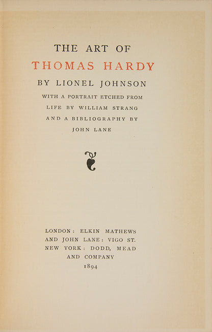 A useful volume for lovers of Hardy, combining a critical assessment of his work, a short bibliography and an additional bibliographical note.