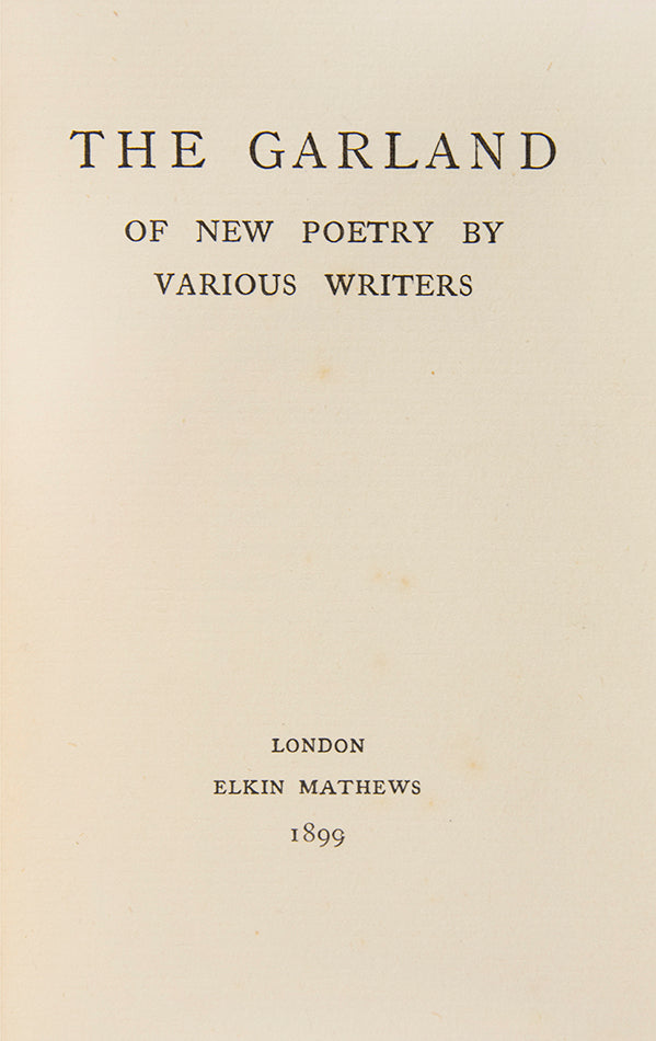 Other contributors include 'Anodos' (Mary Coleridge), Laurence Binyon and 'E.L.' (Emily Lawless?).