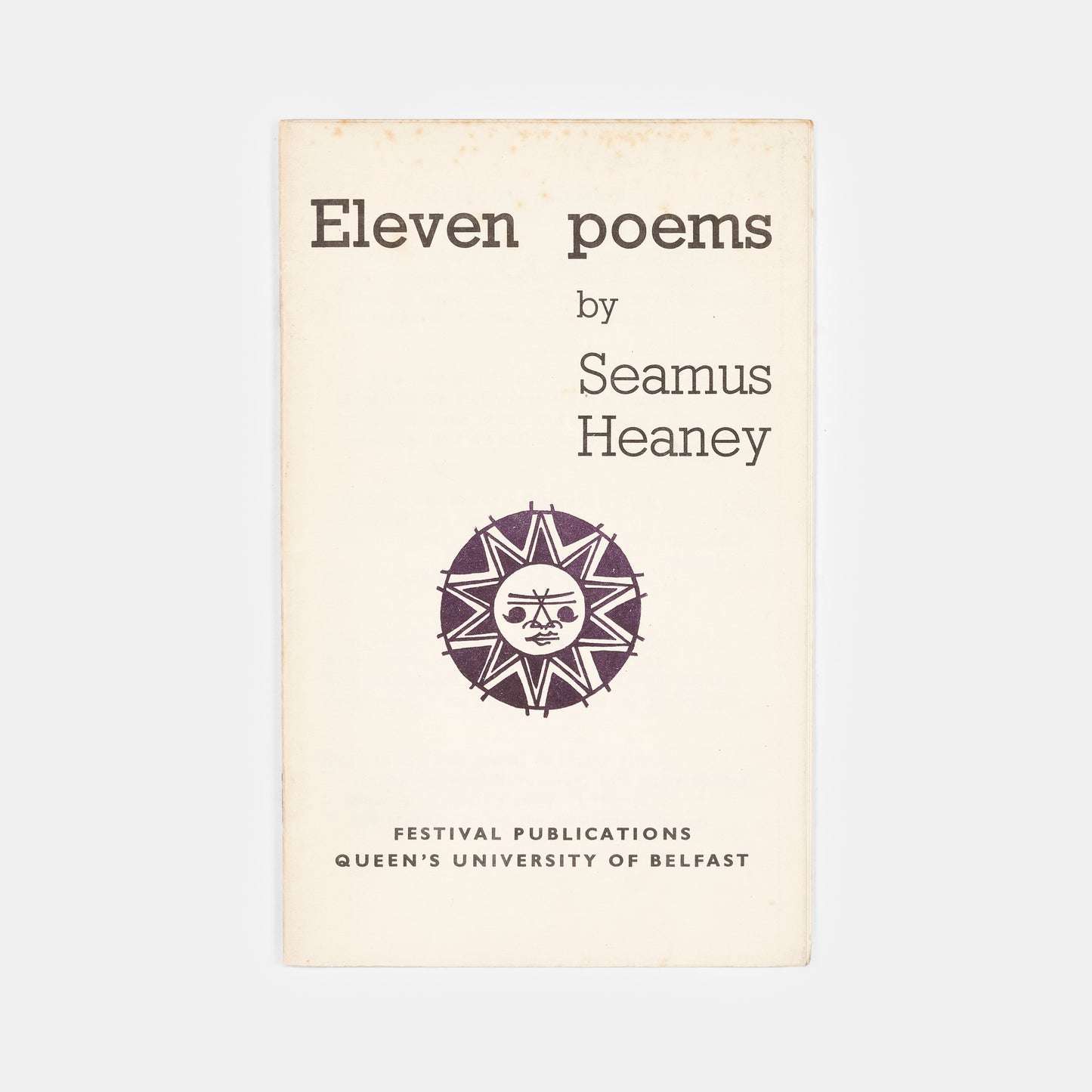 First edition of Heaney's rare first published work, with the notice for his 'first book of poems, Death of a Naturalist' to be published in Spring 1966.