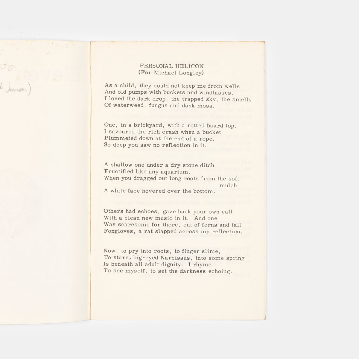 First edition of Heaney's rare first published work, with the notice for his 'first book of poems, Death of a Naturalist' to be published in Spring 1966.