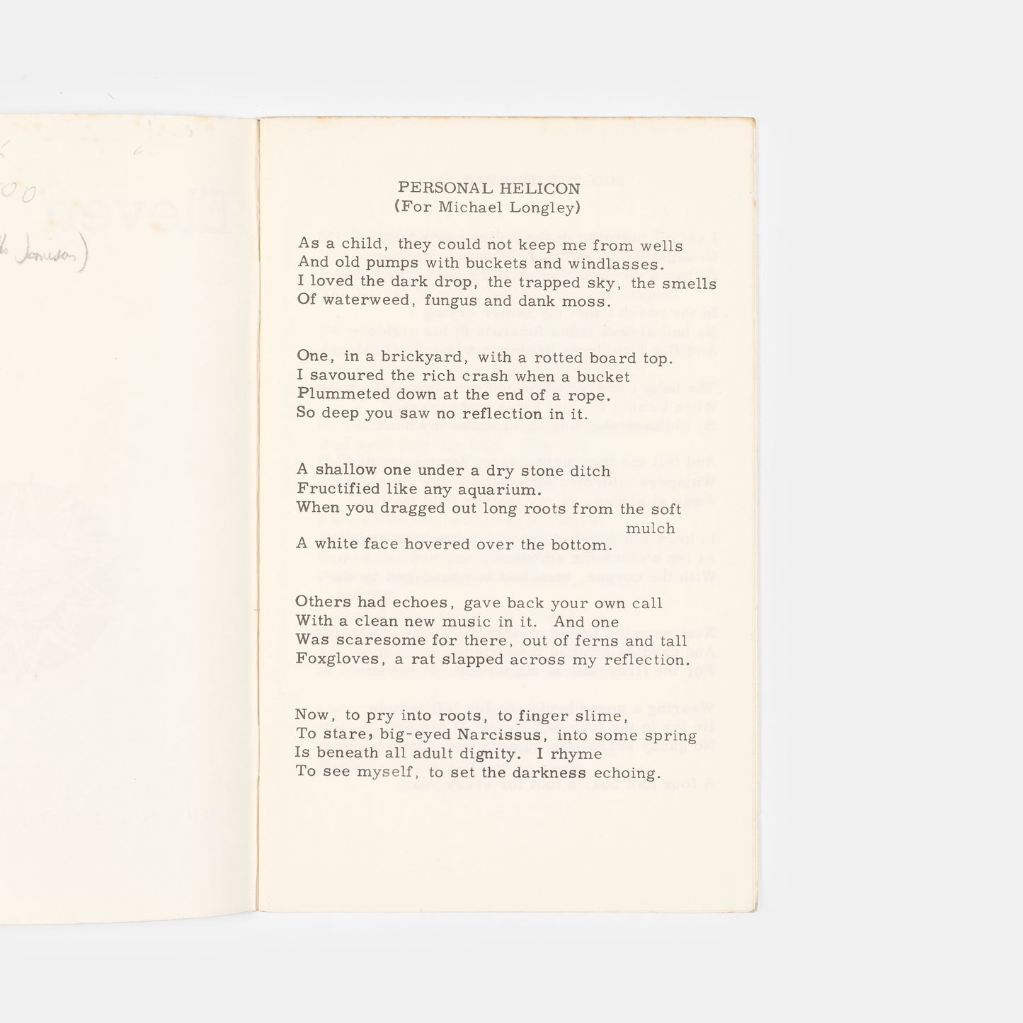 First edition of Heaney's rare first published work, with the notice for his 'first book of poems, Death of a Naturalist' to be published in Spring 1966.