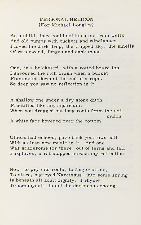 First edition of Heaney's rare first published work, with the notice for his 'first book of poems, Death of a Naturalist' to be published in Spring 1966.