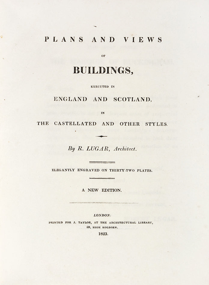 Robert Lugar developed a very widespread practice as a country-house architect, which extended to Scotland and Wales as well as throughout much of England.