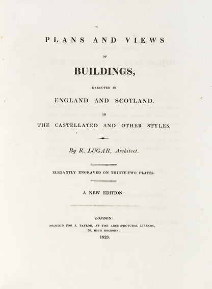 Robert Lugar developed a very widespread practice as a country-house architect, which extended to Scotland and Wales as well as throughout much of England.