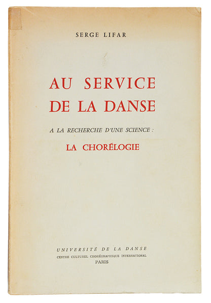 First edition, 8vo; presentation copy, inscribed twice by Lifar, first on the front free endpaper 'a Marie-Louise Trilling son ami Serge Lifar' 