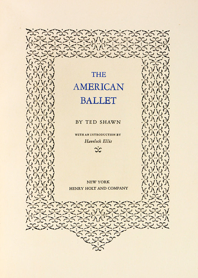 Inscribed by the author and his wife on the half title, ' To Josephine Garbett with all high greeting Ruth St. Denis Ted Shawn'